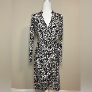 NWT Leota Cheetah Print Midi Wrap Dress